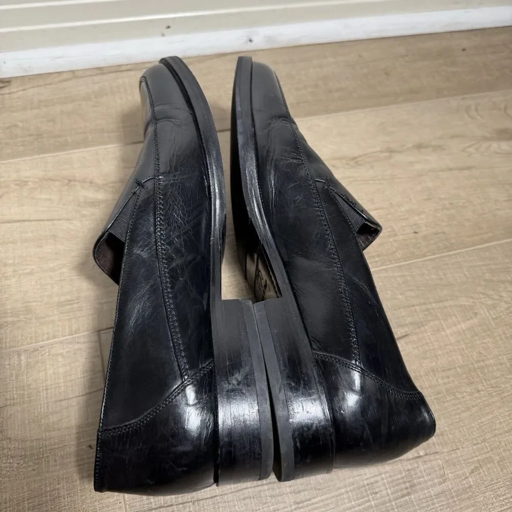 NICE Mezlan Men’s 10 Italy Made Venetian Loafers Black Luxury Dress Shoes Casual